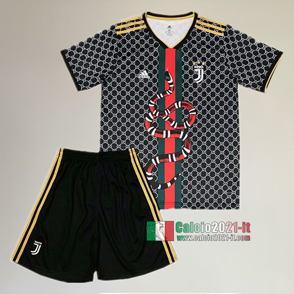 Maglia Calcio Nuove Del Juventus Turin Uomo Python Nera/Bianca 2019-2020 Personalizzate