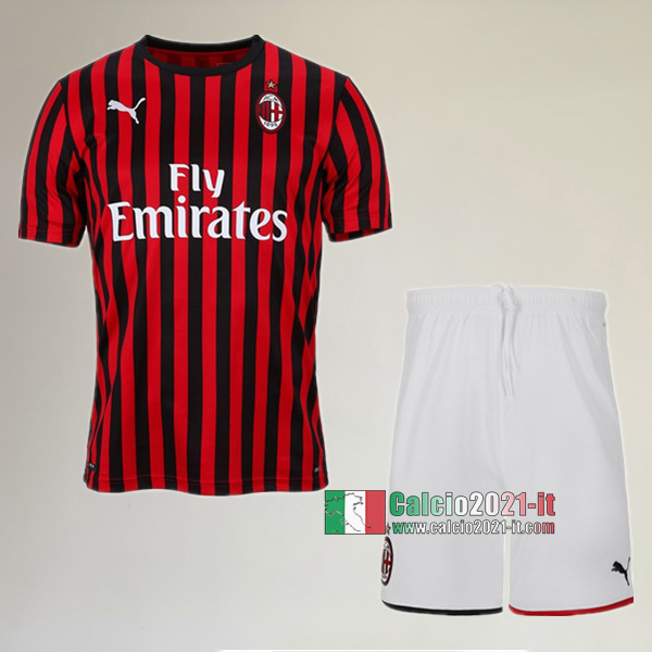 Prima Maglia Nuove Del AC Milan Bambini 2019-2020 Personalizzata