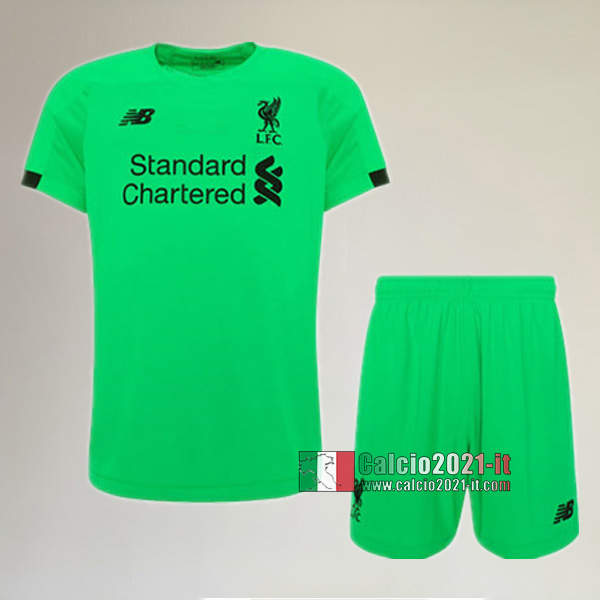 Maglia Portiere Nuove Del FC Liverpool Bambini Verde 2019-2020 Personalizzata