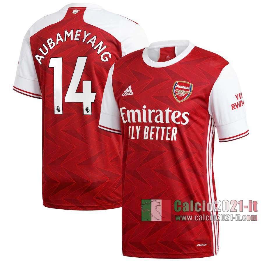 Le Nuove Prima Maglia Calcio Arsenal Uomo Aubameyang #14 2020-2021