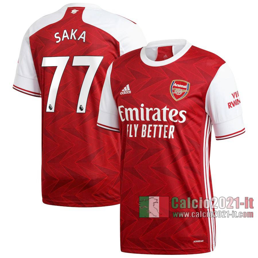 Le Nuove Prima Maglia Calcio Arsenal Uomo Saka #77 2020-2021