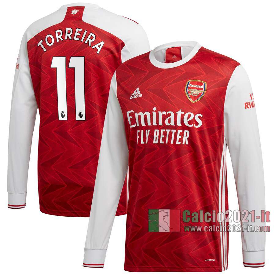 Le Nuove Prima Maglia Calcio Arsenal Uomo Manica Lunga Torreira #11 2020-2021