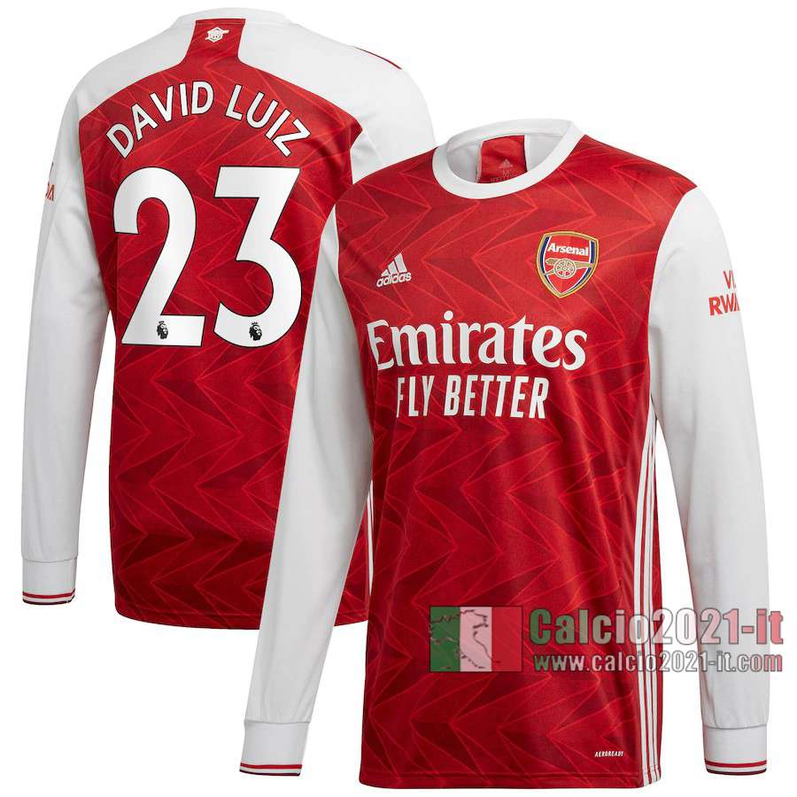 Le Nuove Prima Maglia Calcio Arsenal Uomo Manica Lunga David Luiz #23 2020-2021