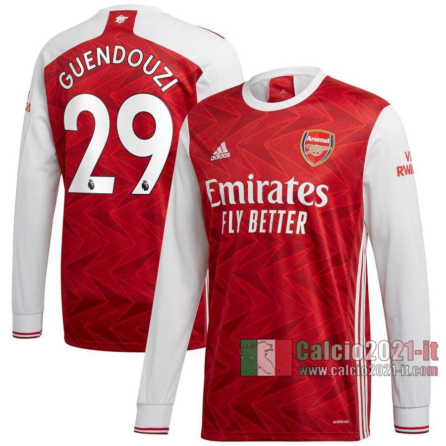 Le Nuove Prima Maglia Calcio Arsenal Uomo Manica Lunga Guendouzi #29 2020-2021