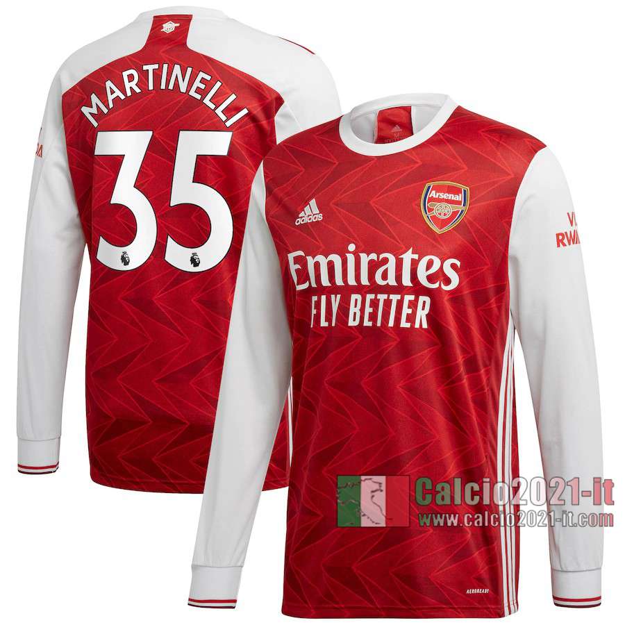 Le Nuove Prima Maglia Calcio Arsenal Uomo Manica Lunga Martinelli #35 2020-2021