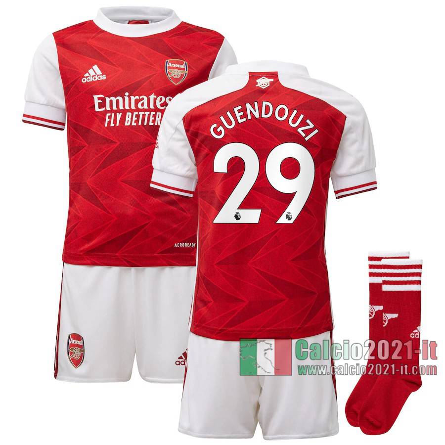 Le Nuove Prima Maglia Calcio Arsenal Bambino Guendouzi #29 2020-2021