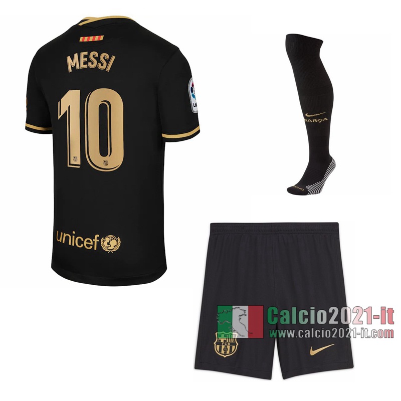 Le Nuove Seconda Maglia Calcio Barcellona Bambino Lionel Messi #10 2020-2021