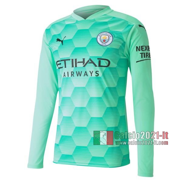 Calcio2021-It: La Nuova Maglia Calcio Manchester City Portiere Manica Lunga Verde 2020-2021 Personalizzati