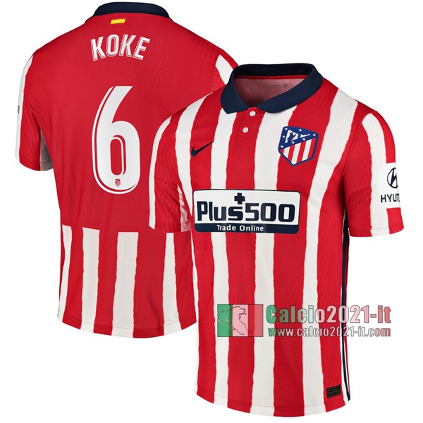 Calcio2021-It: Le Nuove Prima Maglia Calcio Atletico Madrid Koke #6 2020-2021