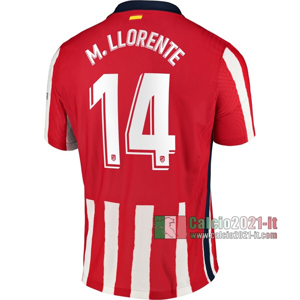 Calcio2021-It: Le Nuove Prima Maglie Calcio Atletico Madrid M. Llorente #14 Donna 2020-2021