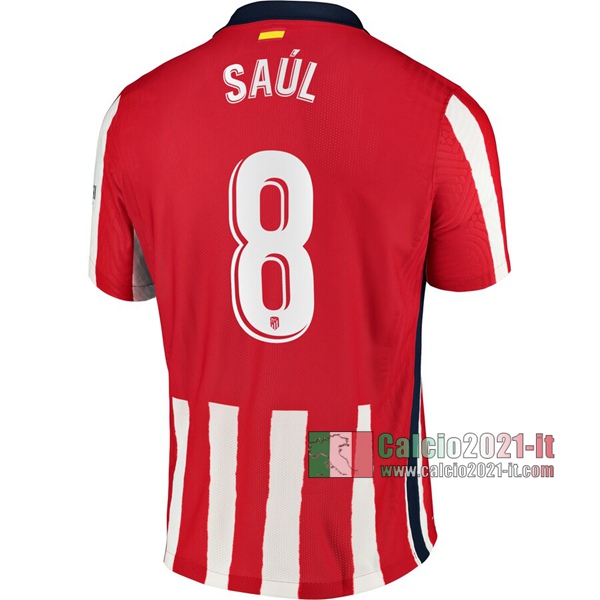 Calcio2021-It: La Nuova Prima Maglie Calcio Atletico Madrid Saúl #8 Donna 2020-2021