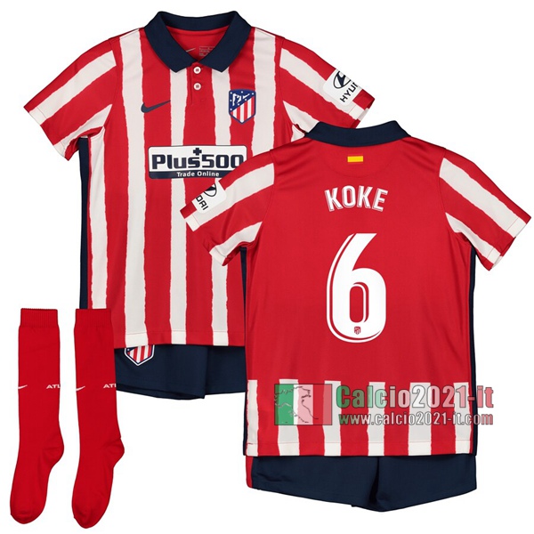 Calcio2021-It: La Nuova Prima Maglia Atletico Madrid Koke #6 Bambino 2020-2021