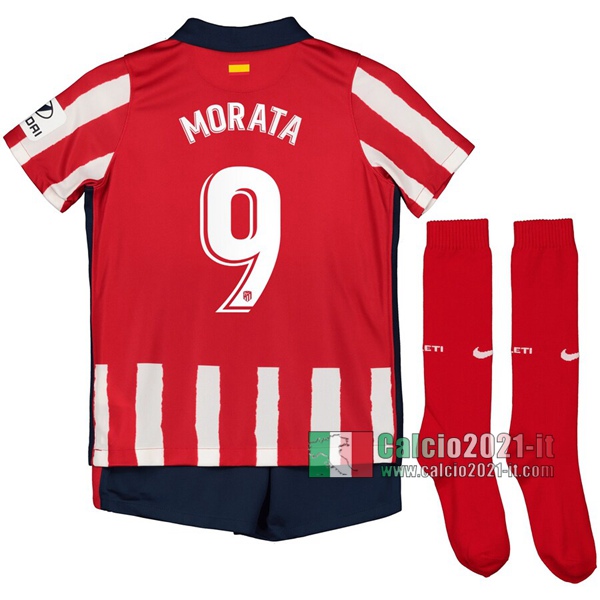 Calcio2021-It: La Nuove Prima Maglia Atletico Madrid Morata #9 Bambino 2020-2021