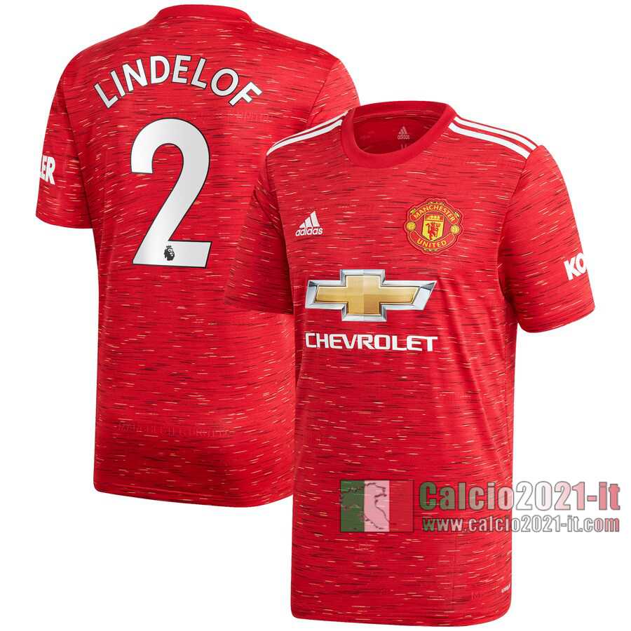 Le Nuove Prima Maglia Calcio Manchester United Uomo Victor Lindelöf #2 2020-2021