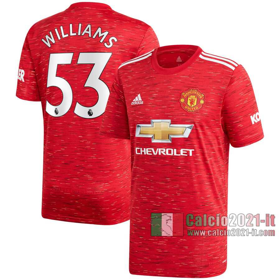 Le Nuove Prima Maglia Calcio Manchester United Uomo Brandon Williams #53 2020-2021