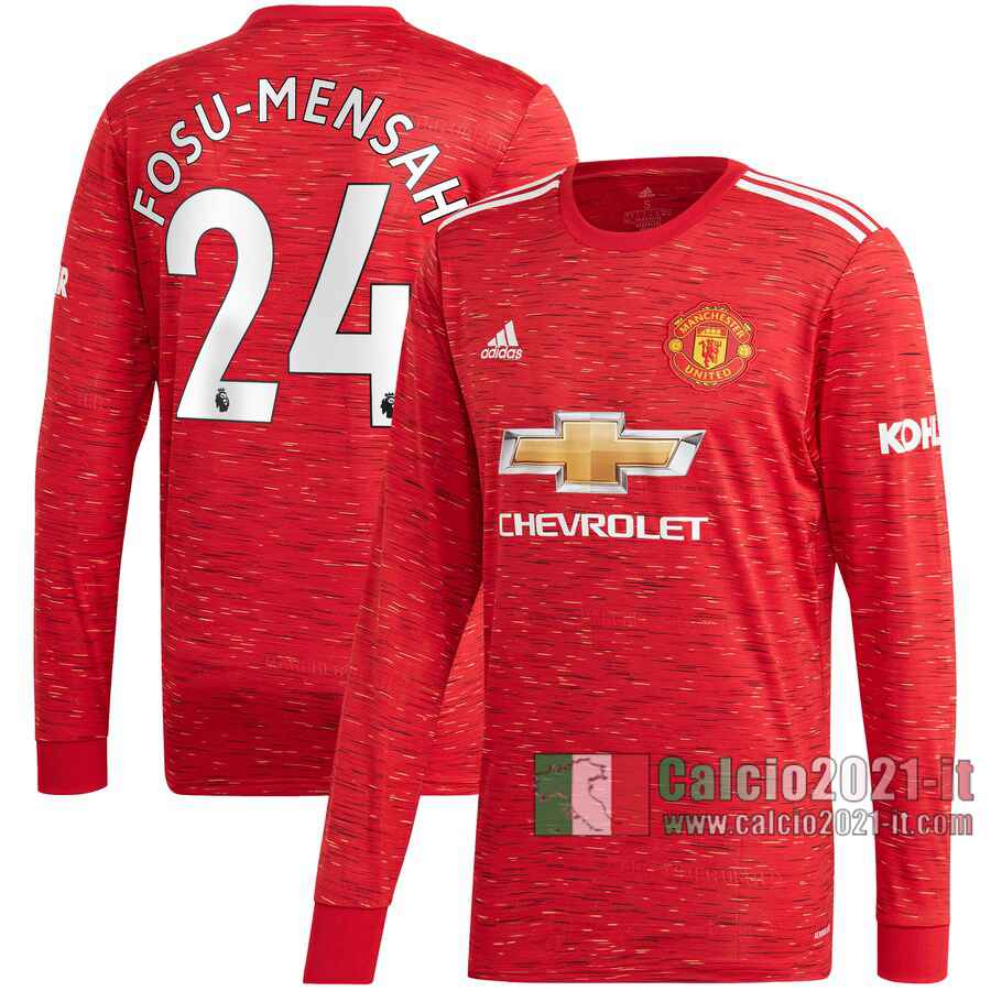 Le Nuove Prima Maglia Calcio Manchester United Uomo Manica Lunga Timothy Fosu-Mensah #24 2020-2021