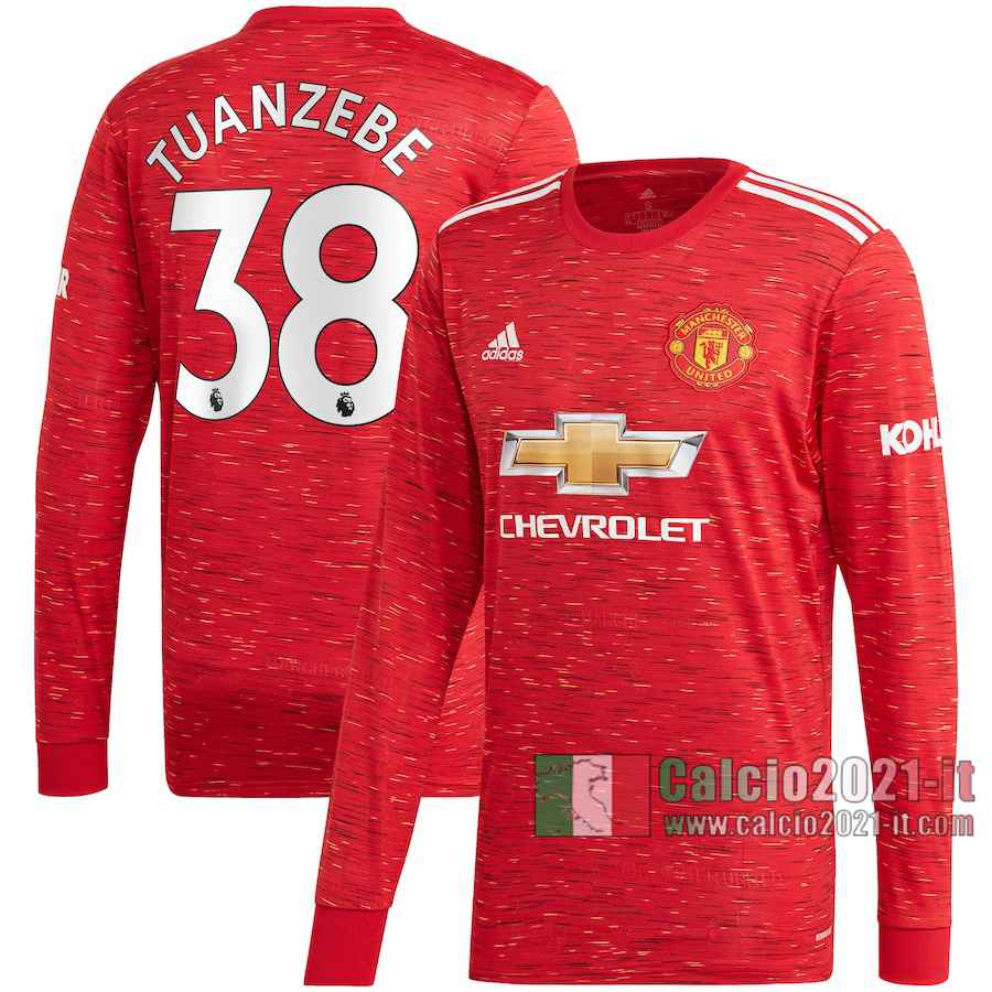 Le Nuove Prima Maglia Calcio Manchester United Uomo Manica Lunga Axel Tuanzebe #38 2020-2021