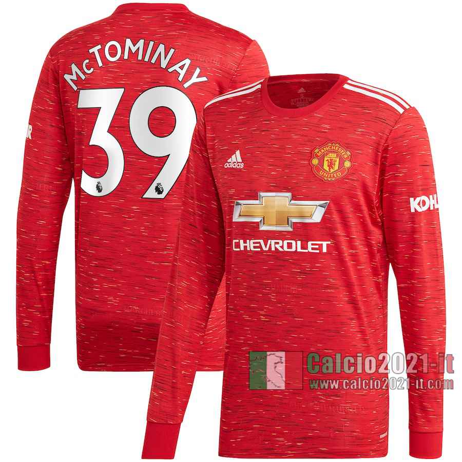 Le Nuove Prima Maglia Calcio Manchester United Uomo Manica Lunga Scott McTominay #39 2020-2021