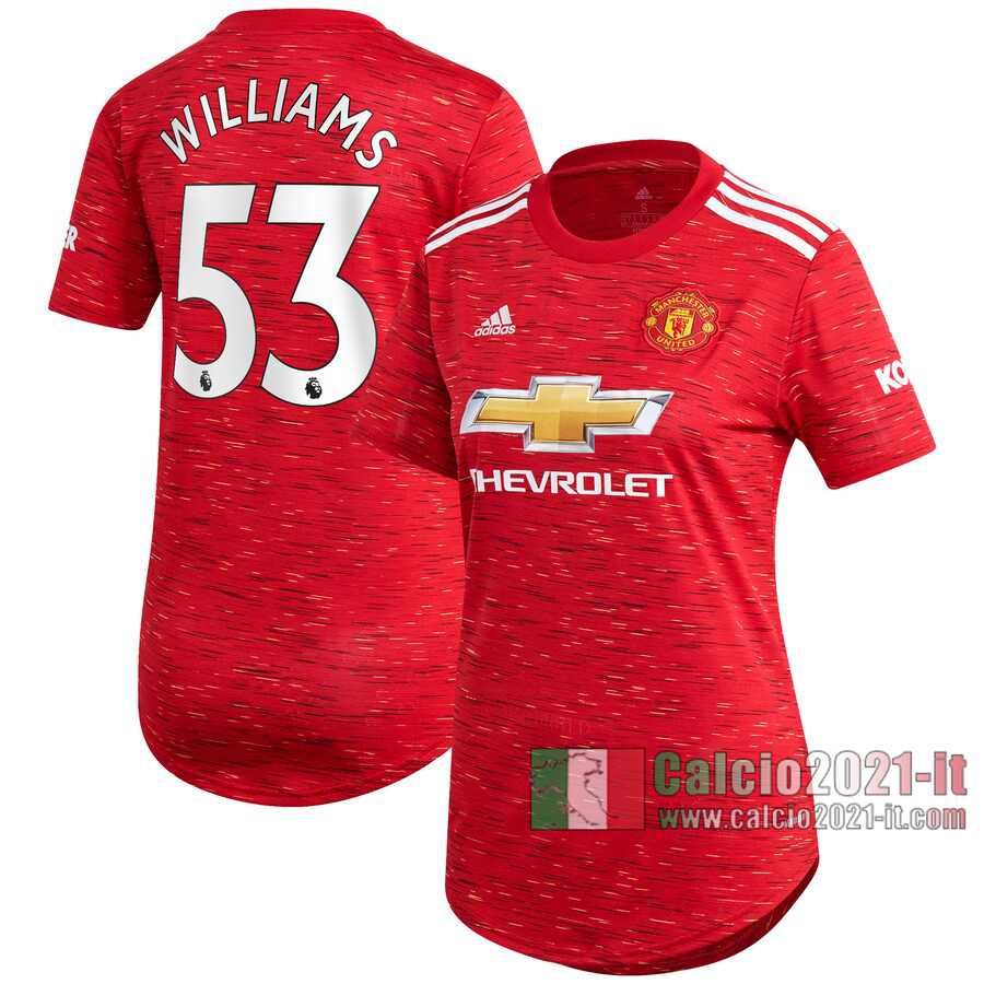 Le Nuove Prima Maglia Calcio Manchester United Donna Brandon Williams #53 2020-2021