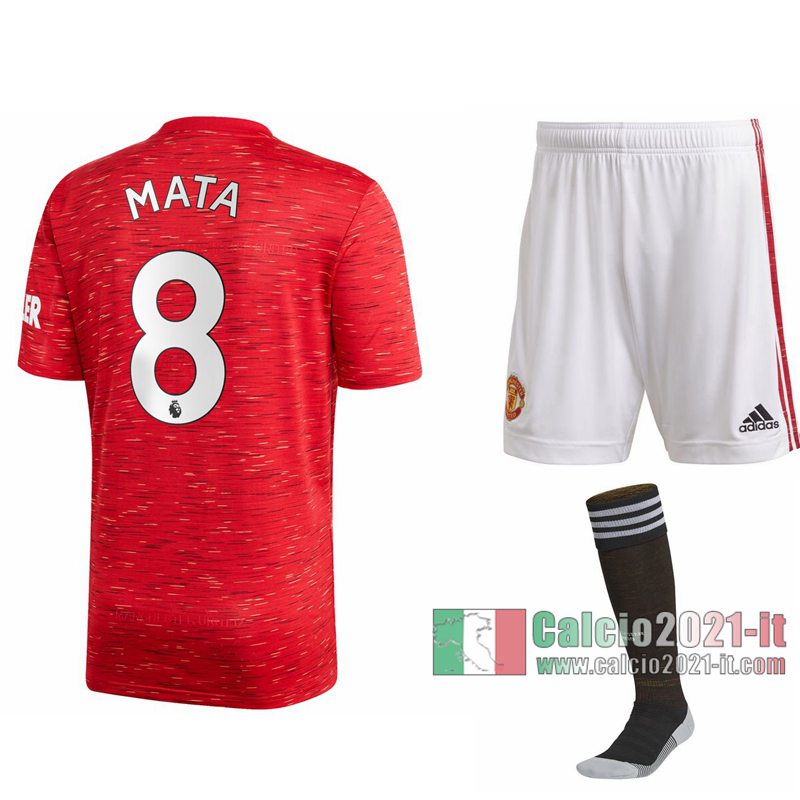 Le Nuove Prima Maglia Calcio Manchester United Bambino Juan Mata #8 2020-2021