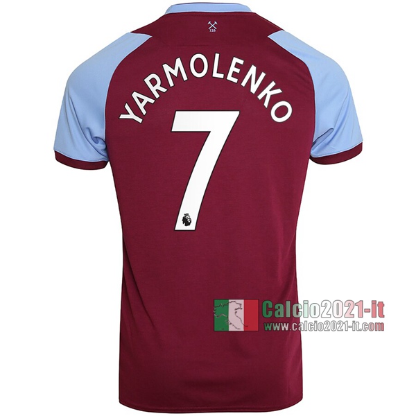 Calcio2021-It: Le Nuove Prima Maglia West Ham United Yarmolenko #7 Bambino 2020-2021