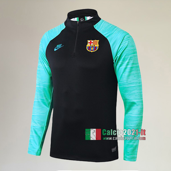 Track Top| La Nuova FC Barcellona Felpa Sportswear Verde Nera Retro 2019-2020