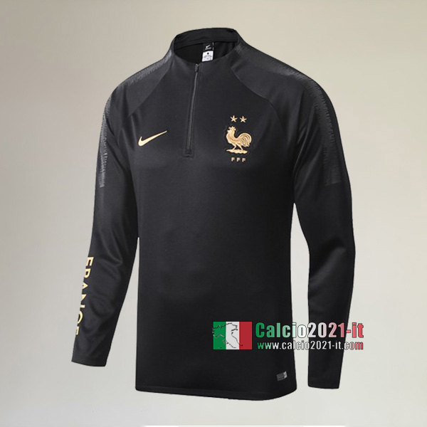 Track Top| La Nuova Francia Felpa Sportswear Nera Classiche 2019-2020