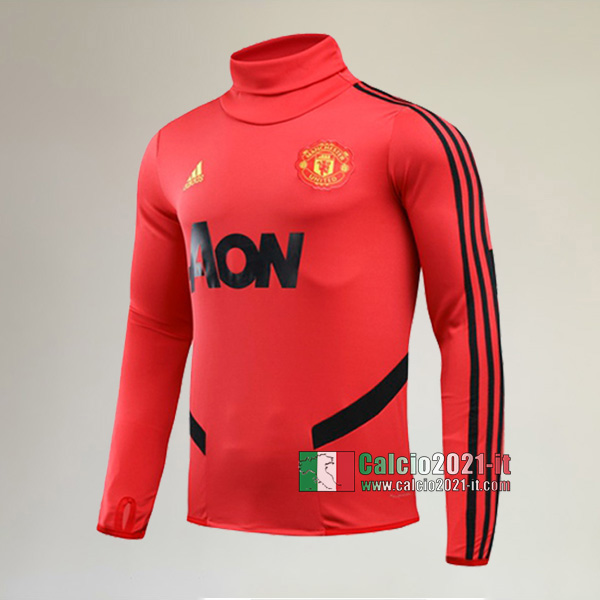 Track Top| La Nuova Manchester United Felpa Sportswear Collare Alto Rossa Classiche 2019-2020