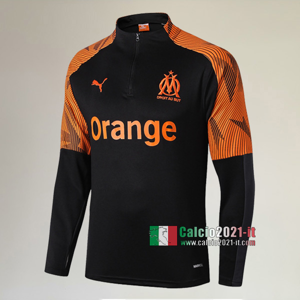 Track Top| La Nuova Marsiglia OM Felpa Sportswear Nera/Arancio Thailandia 2019-2020