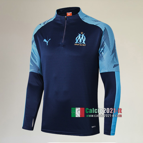 Track Top| Nuova Del Marsiglia OM Felpa Sportswear Azzurra Scuro Affidabile 2019-2020