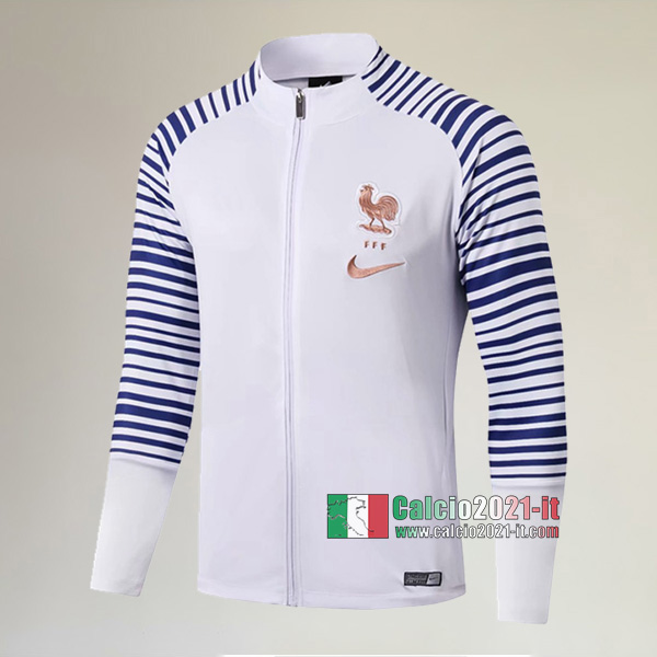 Nuove Del Francia Full-Zip Giacca Azzurra/Bianca AAA Qualità 2019/2020 :Calcio2021-it