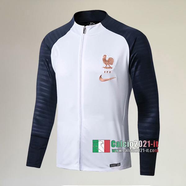 La Nuove Francia Full-Zip Giacca Bianca/Azzurra Scuro Vintage 2019/2020 :Calcio2021-it