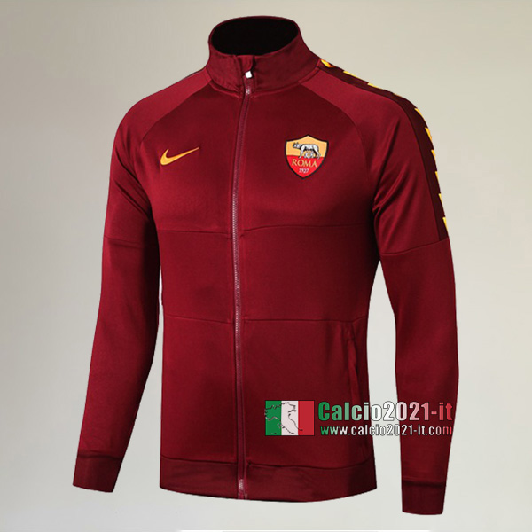 Nuova Del AS Roma Full-Zip Giacca Marrone Authentic 2019/2020 :Calcio2021-it