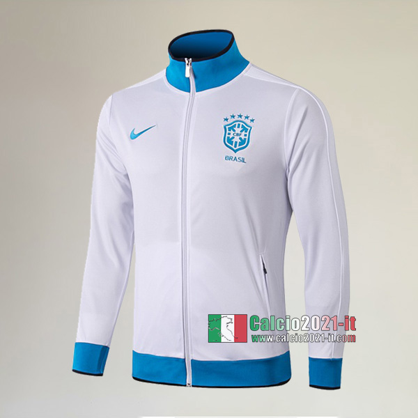 La Nuove Brasile Full-Zip Giacca Bianca Retro 2019/2020 :Calcio2021-it