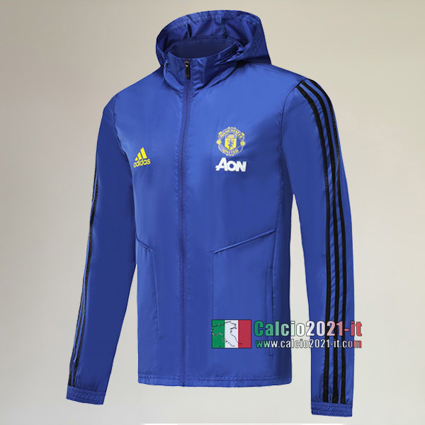 La Nuove Manchester United Full-Zip Giacca Antivento Azzurra Originale 2019/2020 :Calcio2021-it