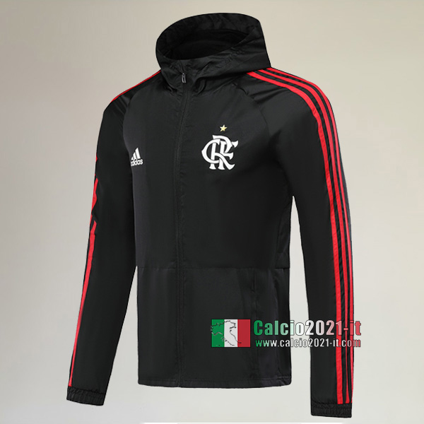 Nuove Del Flamengo Full-Zip Giacca Antivento Nera Originali 2019/2020 :Calcio2021-it