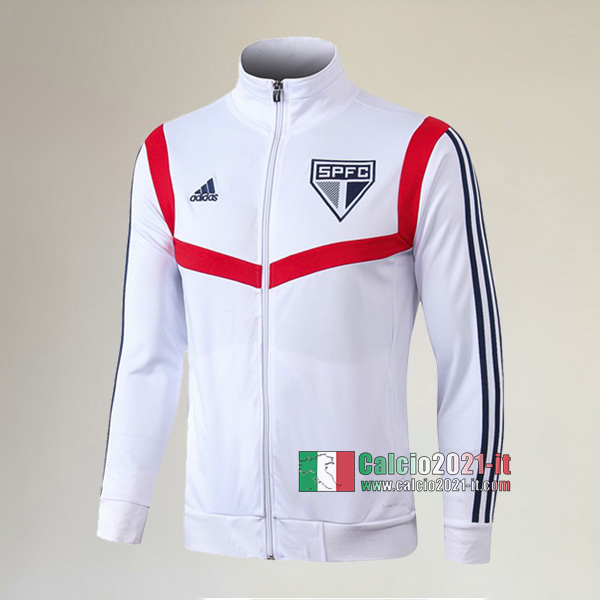 Nuova Del Sao Paulo Full-Zip Giacca Bianca Thailandia 2019/2020 :Calcio2021-it