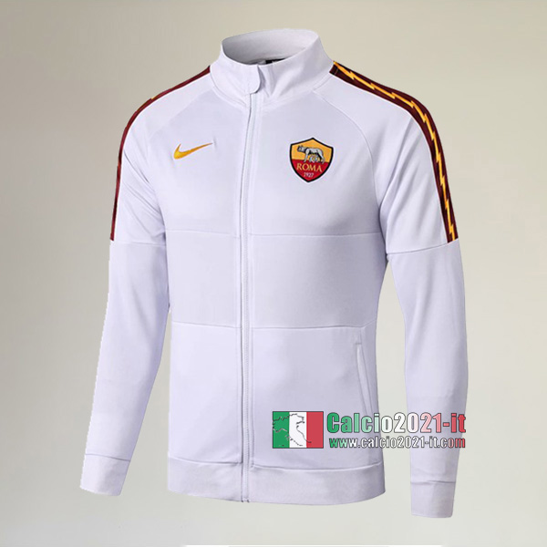 La Nuove AS Roma Full-Zip Giacca Bianca Retro 2019/2020 :Calcio2021-it