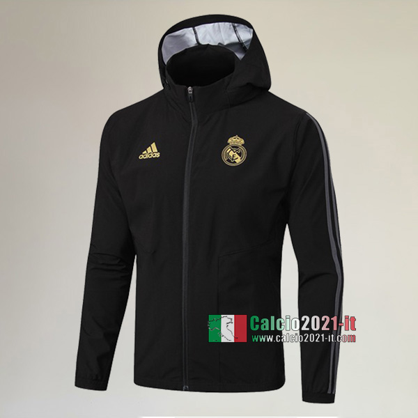 Nuove Del Real Madrid Full-Zip Giacca Antivento Nera Classiche 2019/2020 :Calcio2021-it