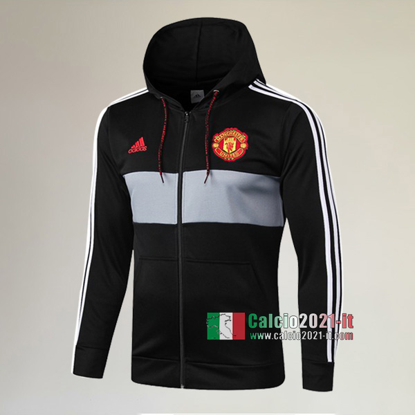 La Nuove Manchester United Full-Zip Giacca Antivento Nera/Grigia Originale 2019/2020 :Calcio2021-it