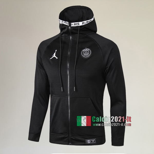 Nuove Del Paris Saint Germain PSG Full-Zip Giacca Antivento Jordan Nera Originali 2019/2020