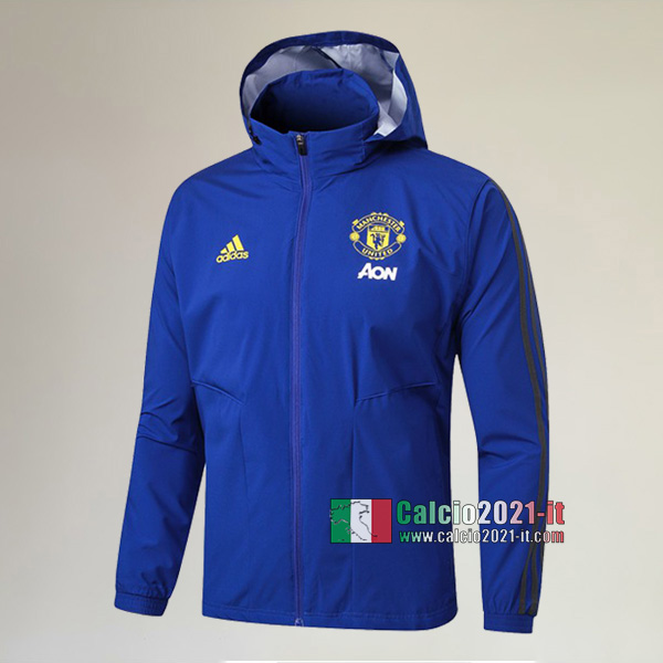 Nuove Del Manchester United Full-Zip Giacca Antivento Azzurra AAA Qualità 2019/2020 :Calcio2021-it