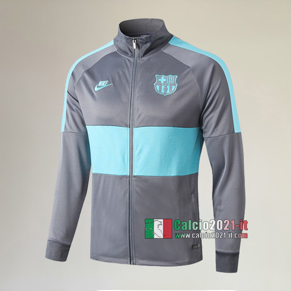 Nuove Del FC Barcellona Full-Zip Giacca Verde/Grigio Chiaro Originali 2019/2020 :Calcio2021-it