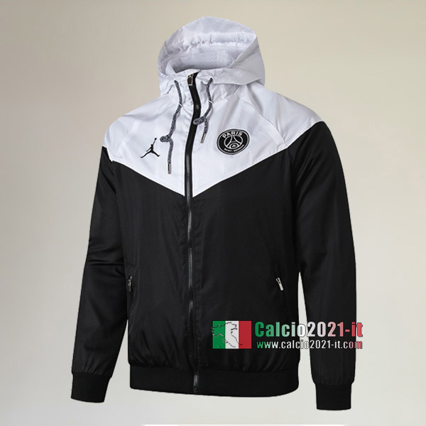 Nuove Del Paris Saint Germain PSG Full-Zip Giacca Antivento Jordan Bianca/Nera Classiche 2019/2020