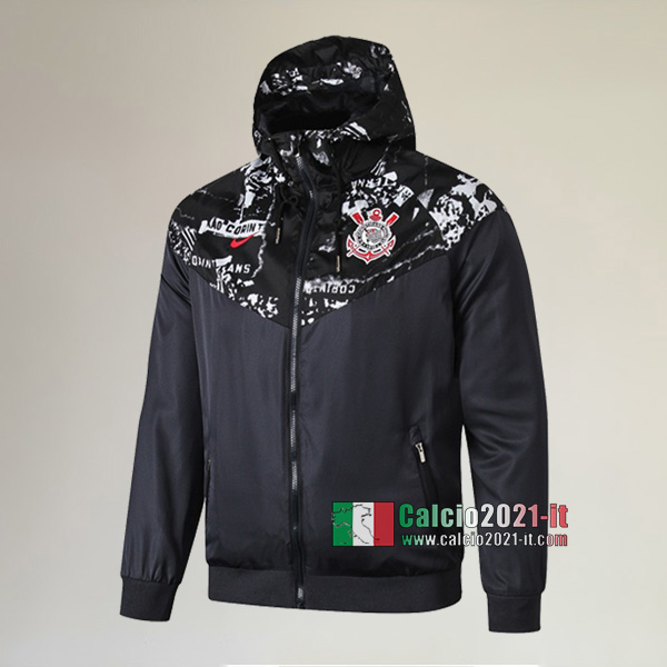 La Nuove Corinthians Full-Zip Giacca Antivento Nera Retro 2019/2020 :Calcio2021-it