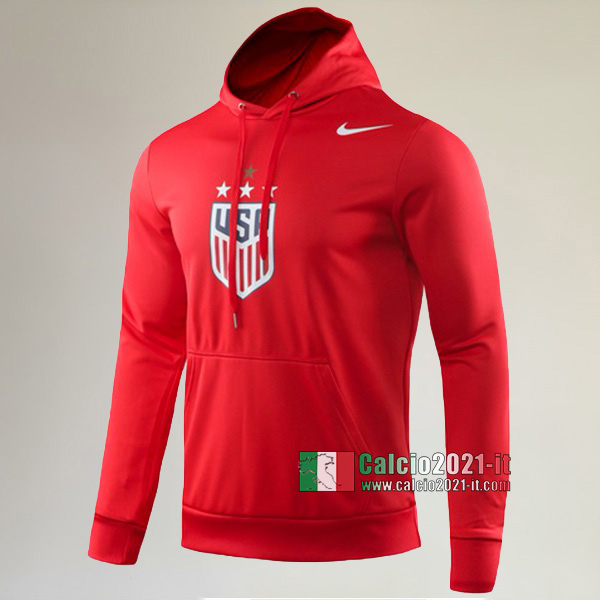 Nuove Del Usa Full-Zip Giacca Cappuccio Hoodie Rossa Originali 2019/2020 :Calcio2021-it