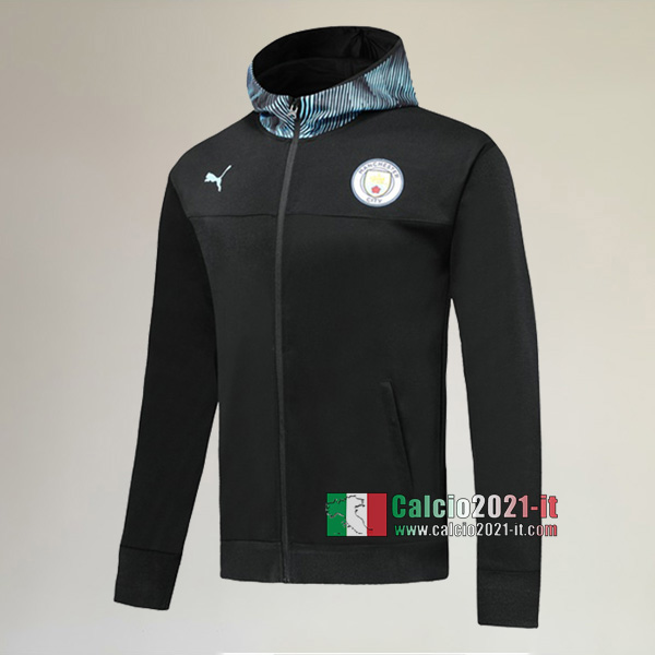 Nuova Del Manchester City Full-Zip Giacca Cappuccio Hoodie Nera Authentic 2019/2020 :Calcio2021-it