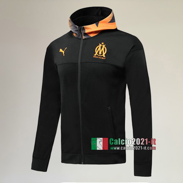 Nuove Del Olympique Marsiglia Full-Zip Giacca Cappuccio Hoodie Nera Classiche 2019/2020 :Calcio2021-it