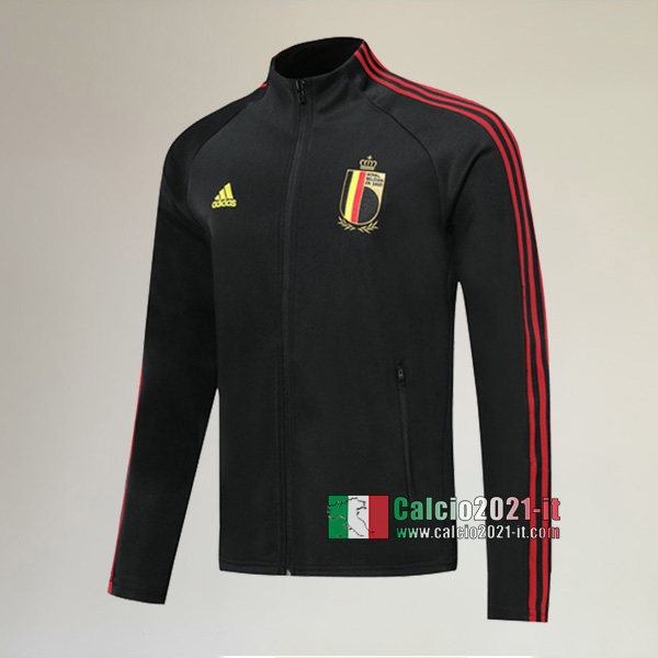 Nuove Del Belgio Full-Zip Giacca Nera Originali 2019/2020 :Calcio2021-it