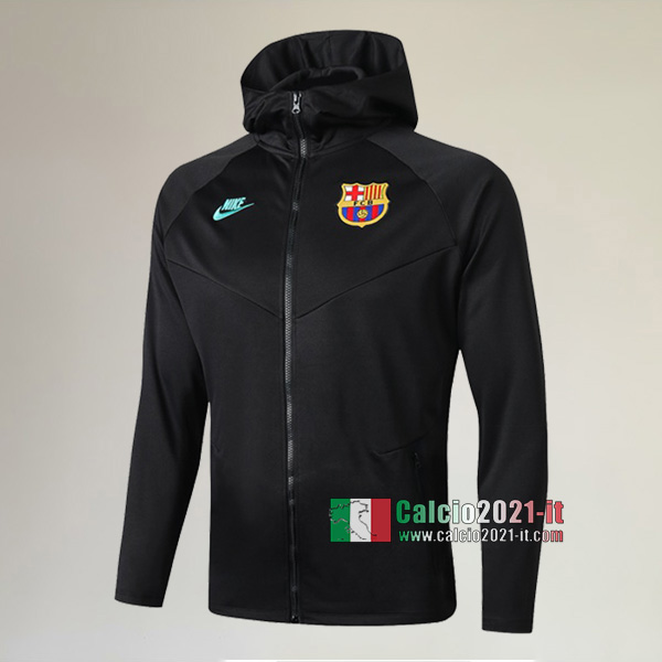 Nuova Del FC Barcellona Full-Zip Giacca Cappuccio Hoodie Grigio Scuro Thailandia 2019/2020 :Calcio2021-it